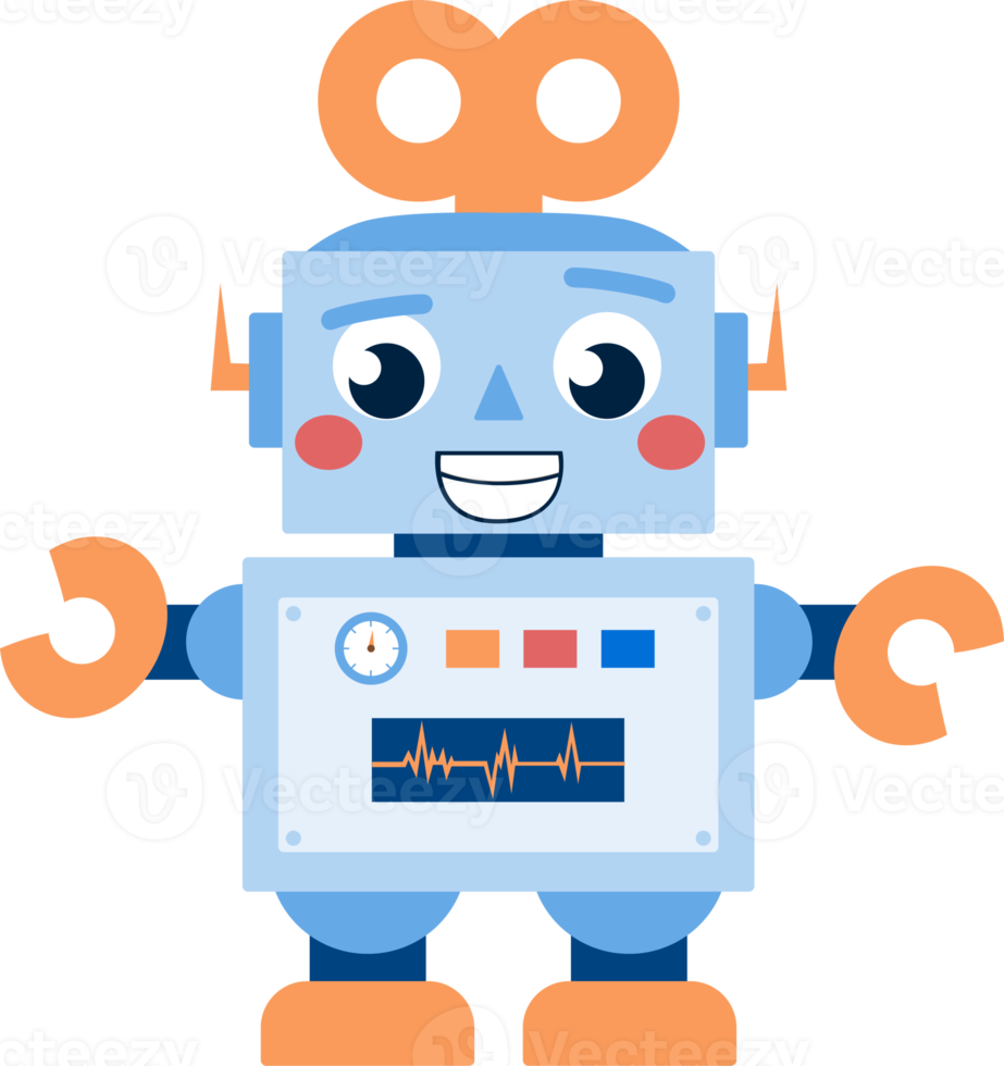 Kids Toy Robot Smiling PNG Illustration