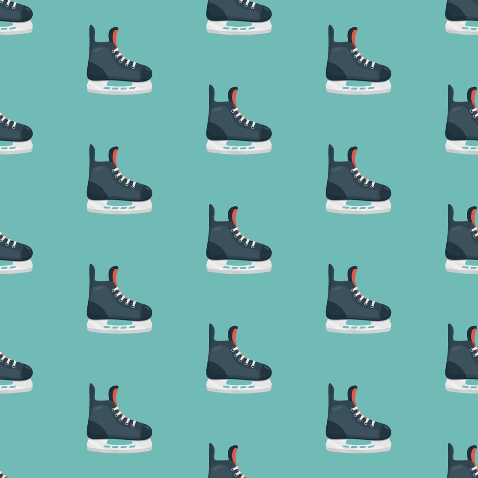 Seamless pattern with winter hockey skates. vector illustration