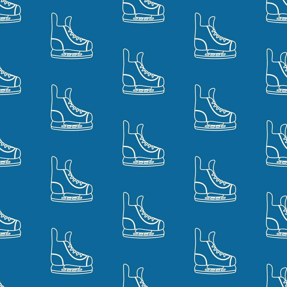 Seamless pattern with winter hockey skates. vector illustration