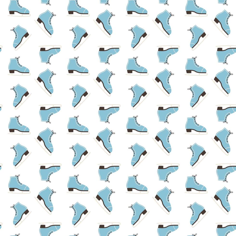 Seamless pattern with winter Winter figure skates. vector illustration