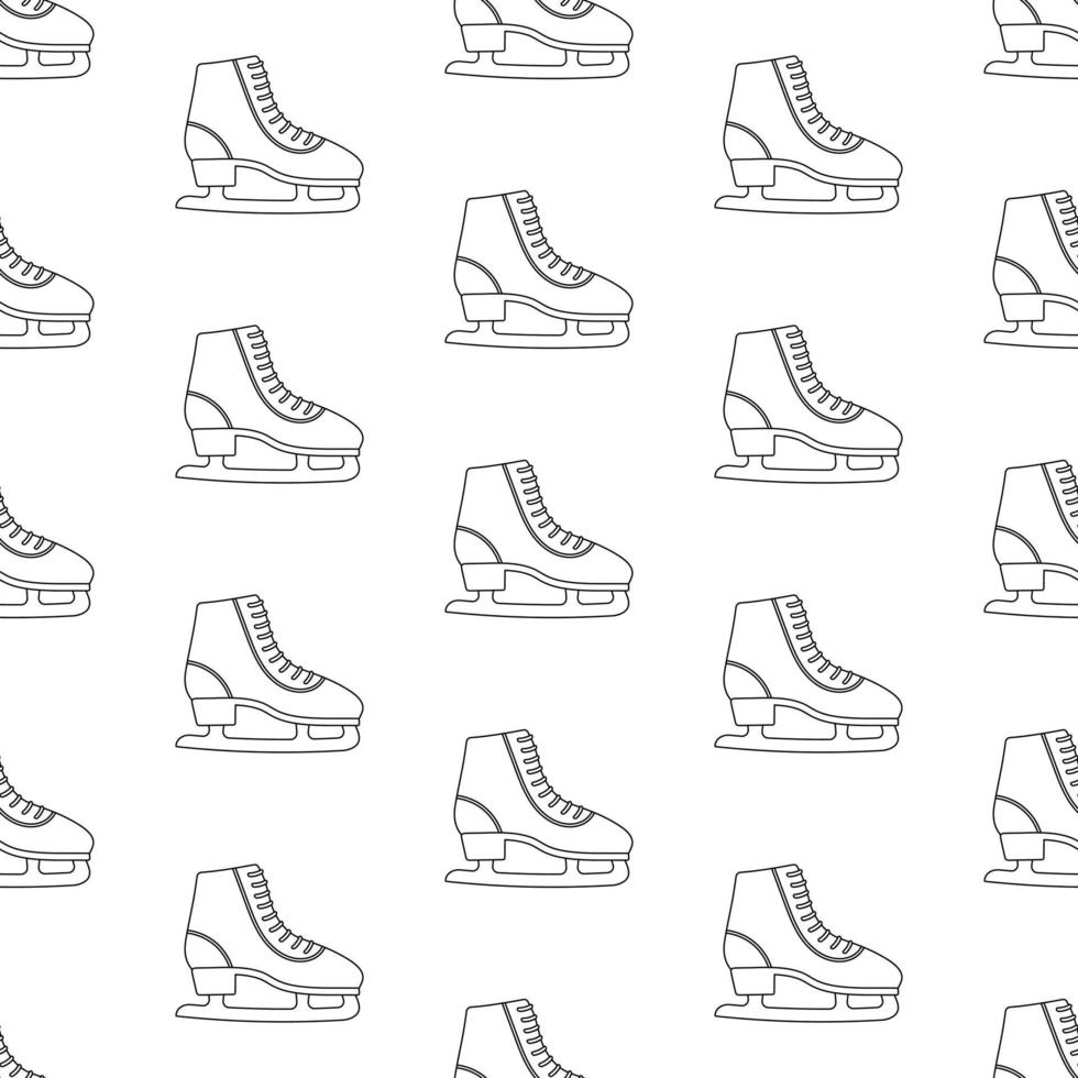patrón sin costuras con patines de figuras de invierno. ilustración vectorial vector