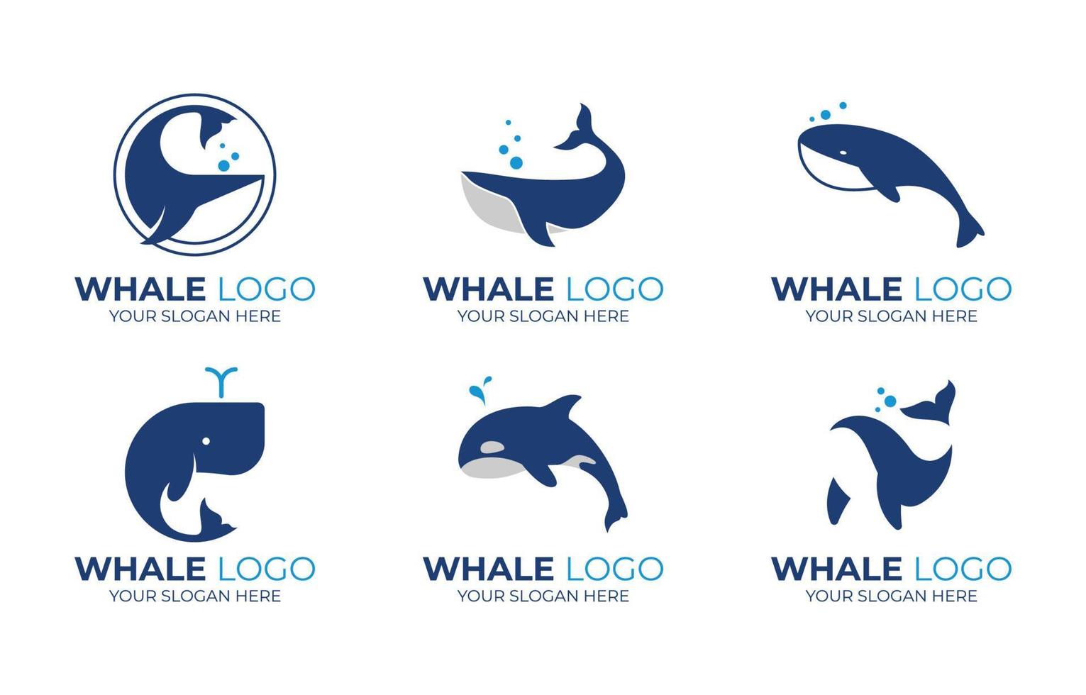 Simple Minimalist Abstract Whale Logo vector