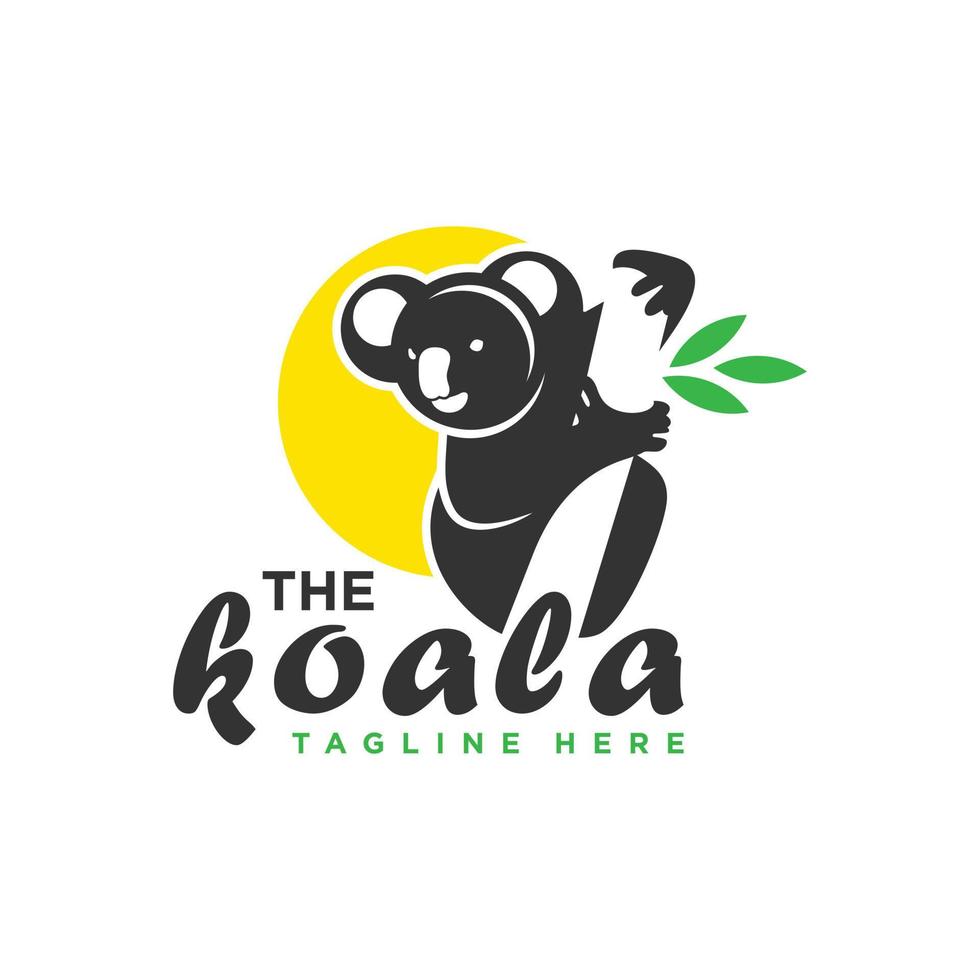 cute koala animal illustration logo design vector