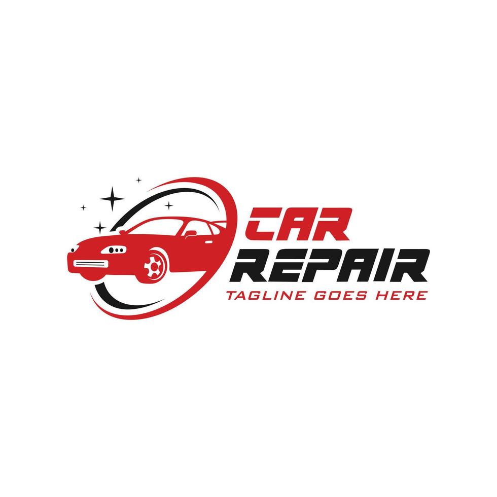 used car repair illustration logo design vector