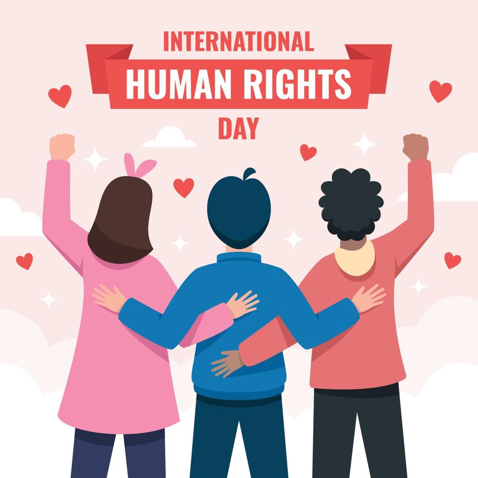 día internacional de celebración de los derechos humanos vector