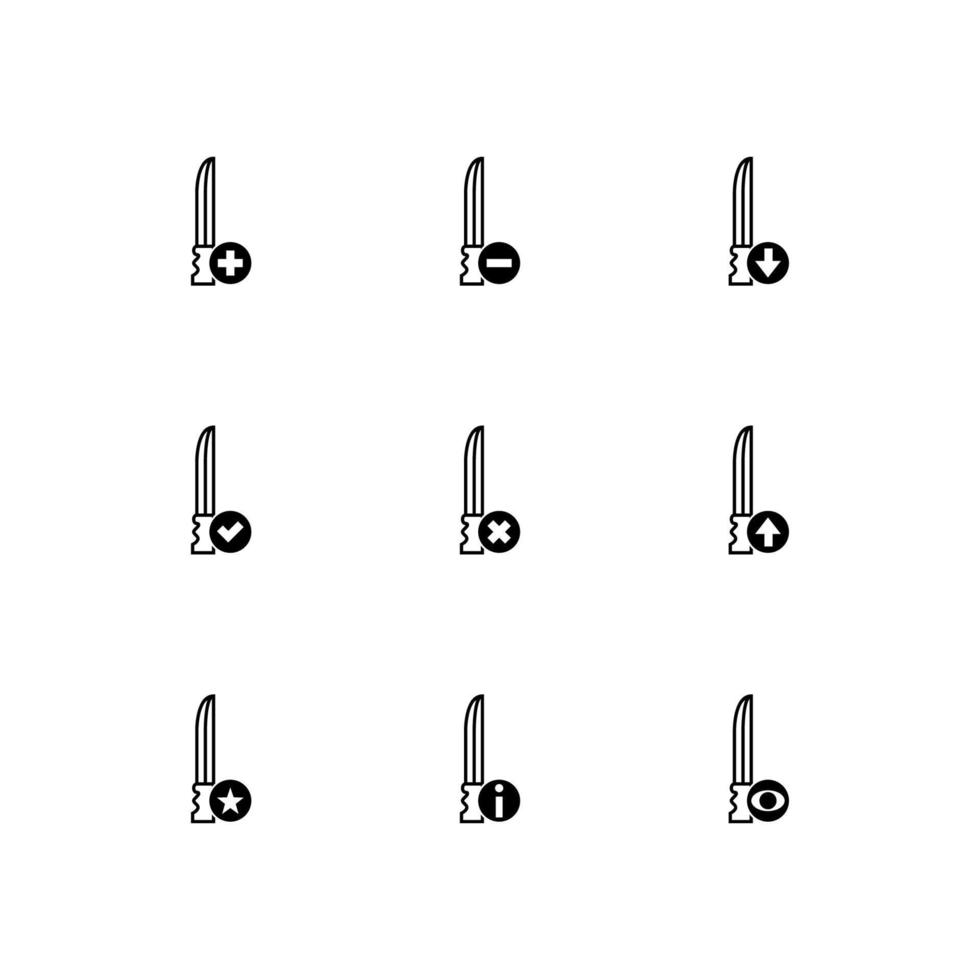 Knife icon colored black white vector