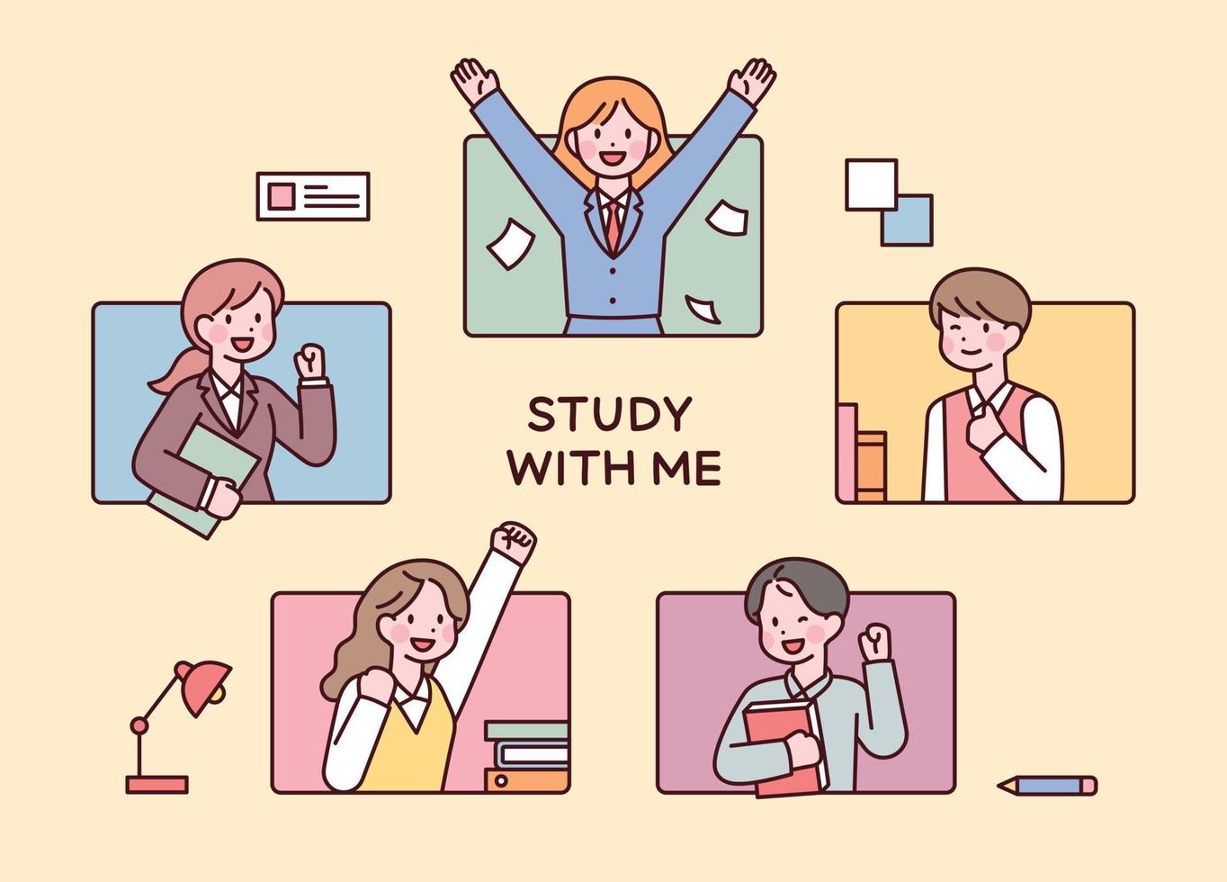 students-in-school-uniforms-are-making-positive-gestures-in-their