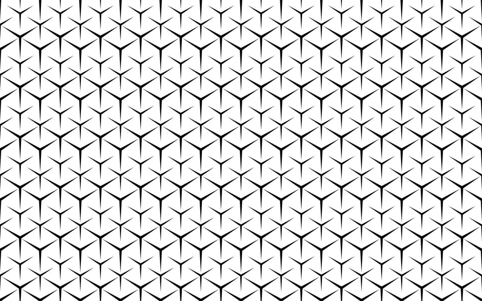Seamless three-pointed star on a white background. vector