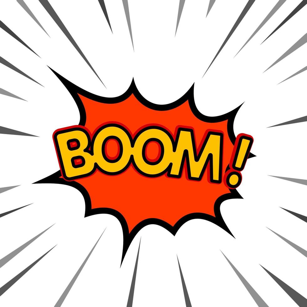 Bubble with BOOM word on white background. Comic bubble. Vector illustration.