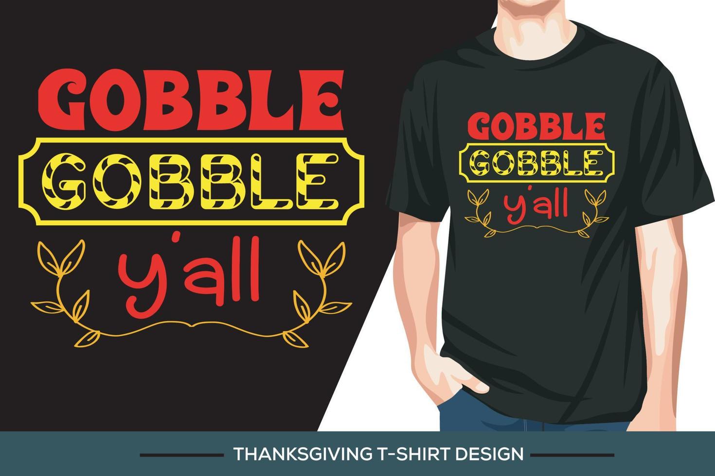 Thanks giving quote typography t-shirt design template vector Free Vector