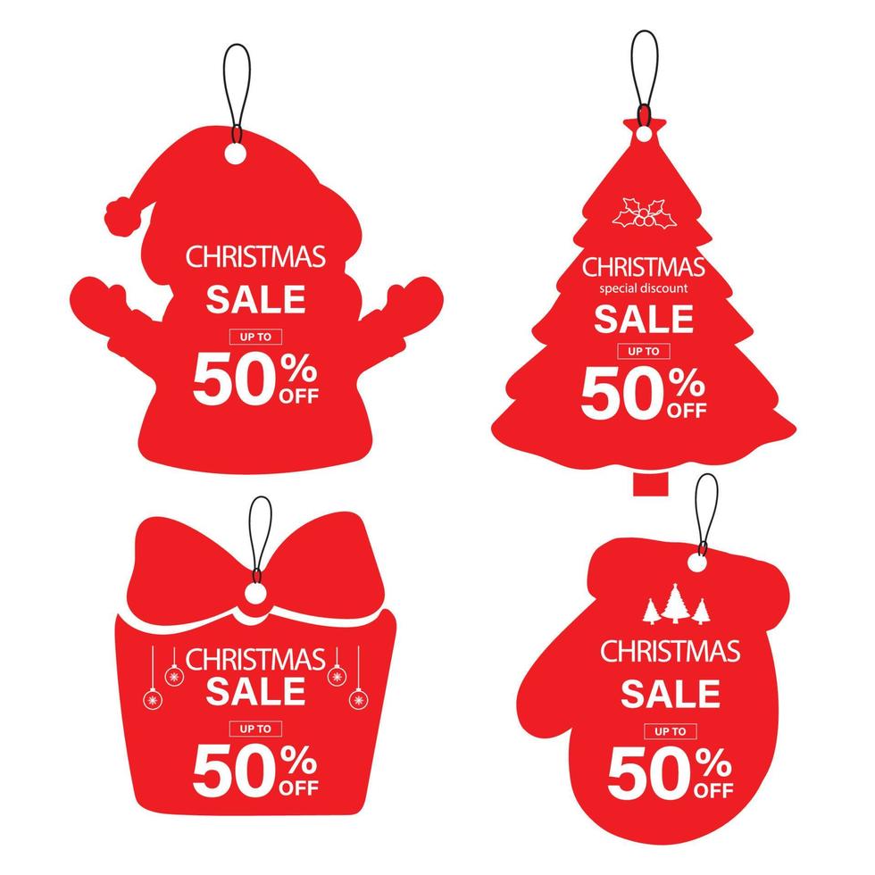 Collection of flat christmas badges vector