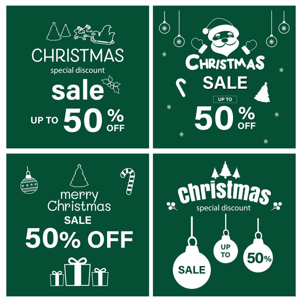 Collection of flat christmas badges vector