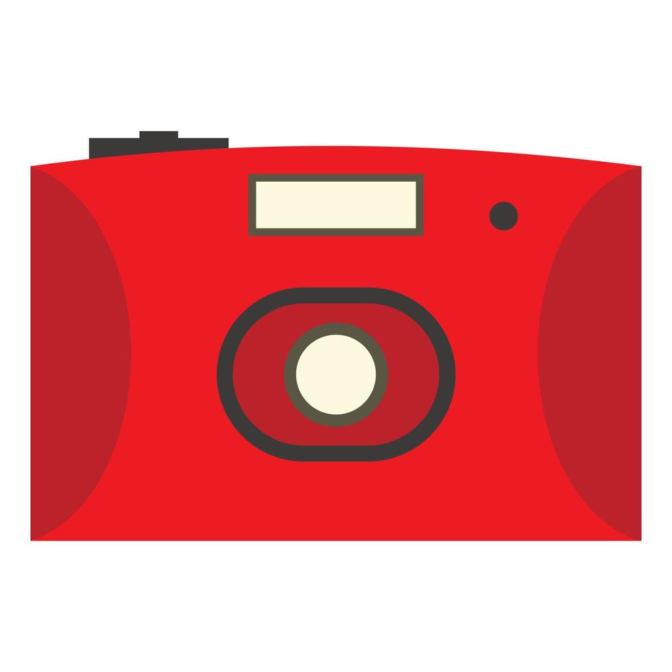 Red camera flat icon vector