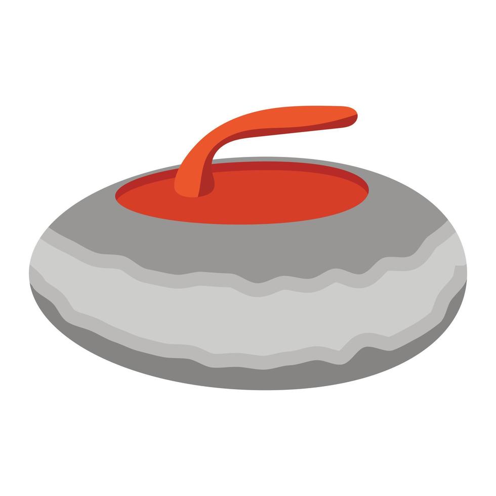 Curling stone cartoon illustration vector