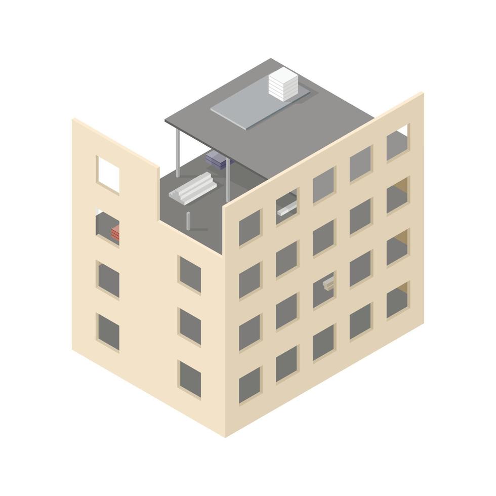 New isometric house under construction vector