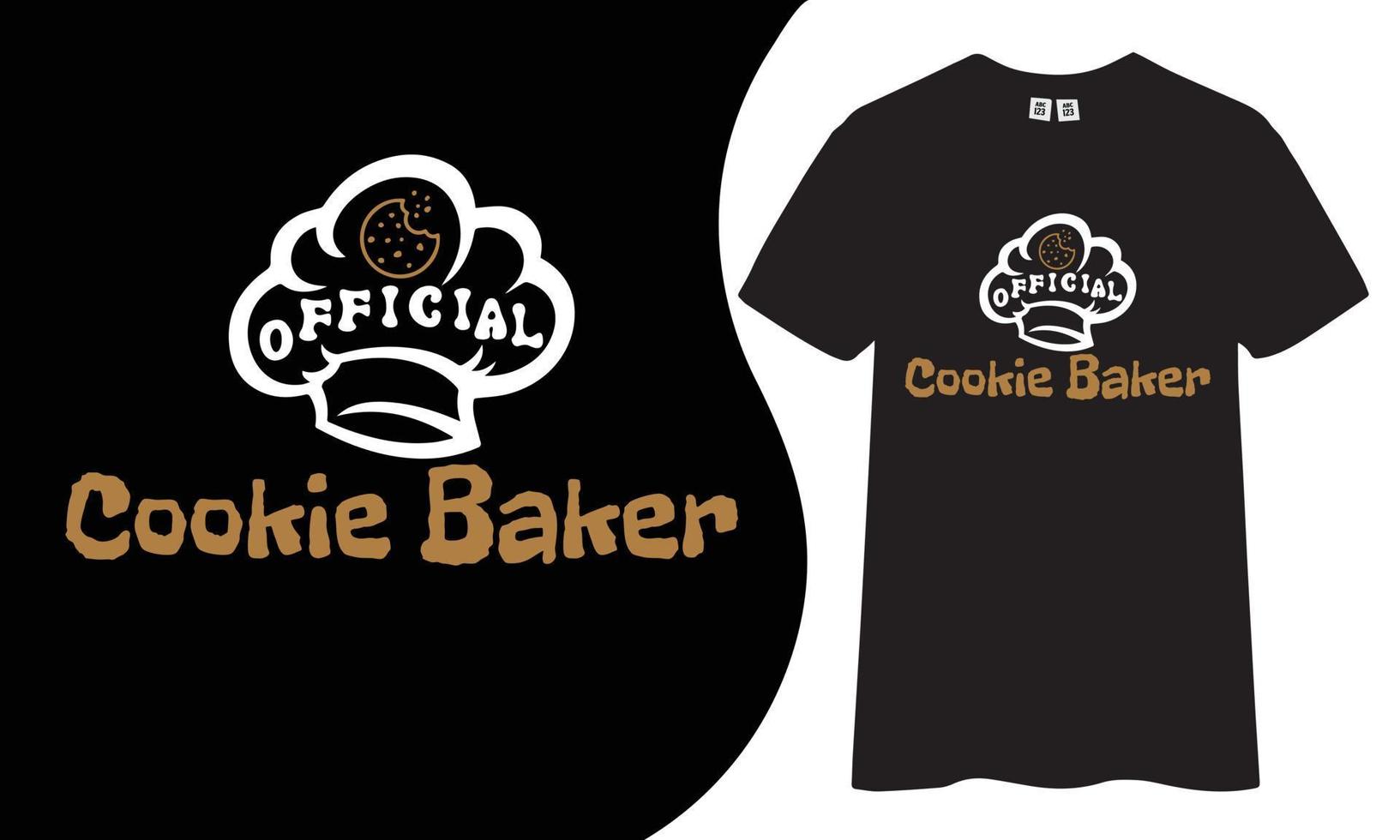 Official cookie baker typography t shirt dsign. vector