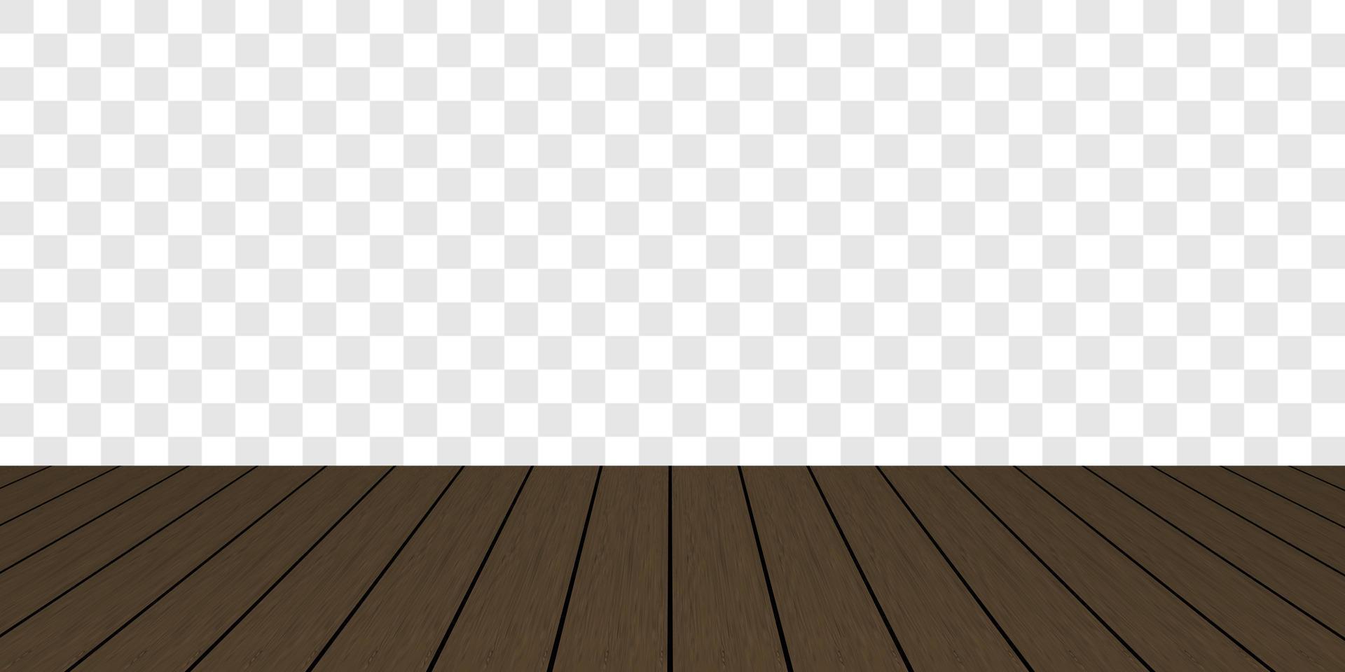 Realistic dark brown wood floor and grey checkered background vector