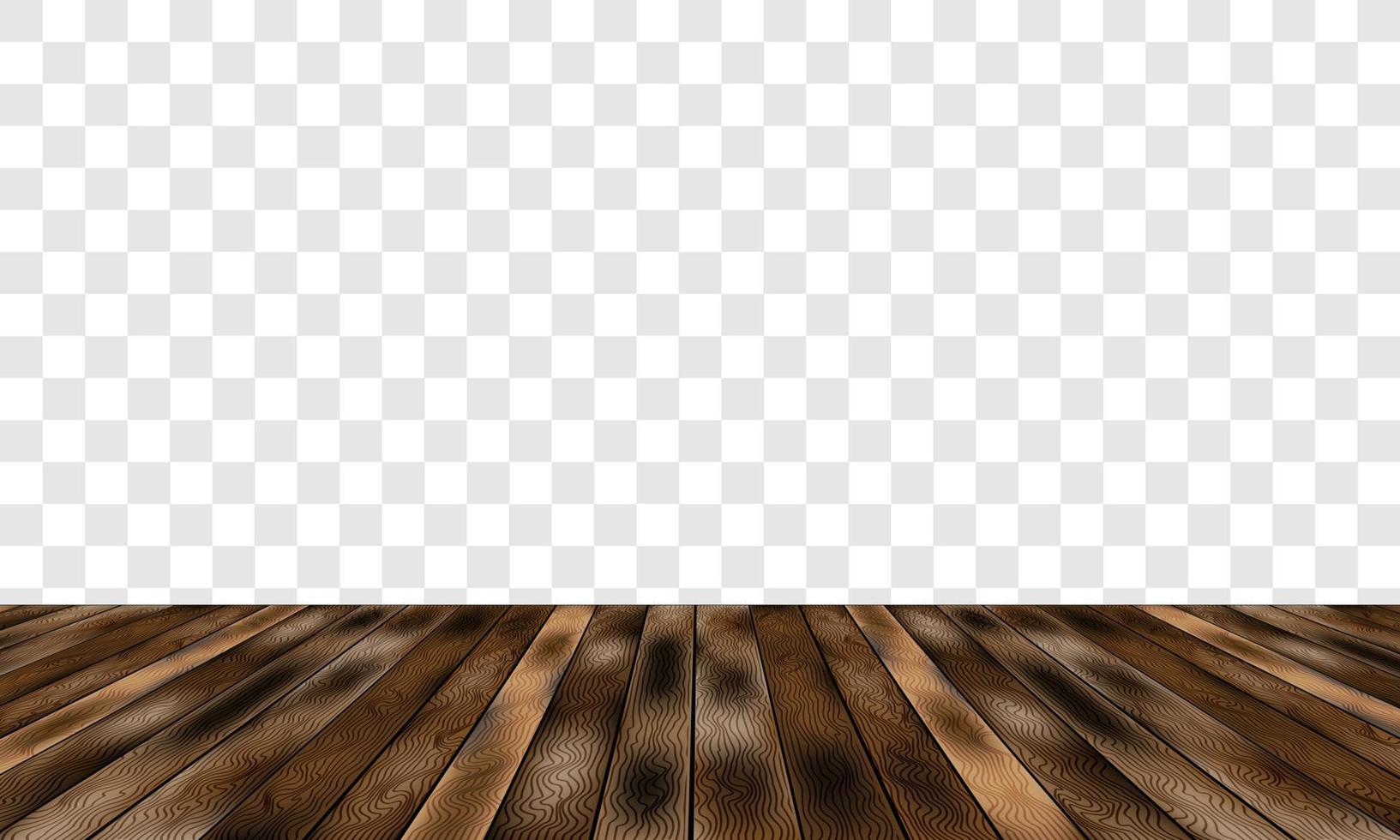 Realistic brown wood old dirty floor and grey checkered background vector