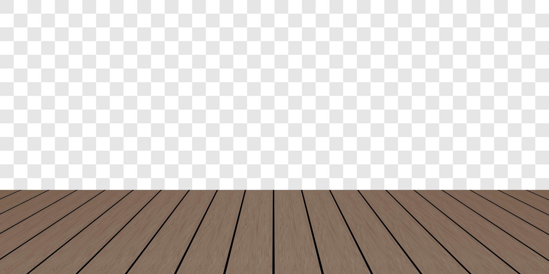 Realistic brown wood floor and grey checkered background vector