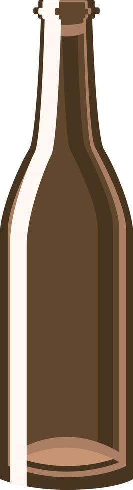 botella de vino marrón vectorial en estilo plano, aislada en fondo blanco vector