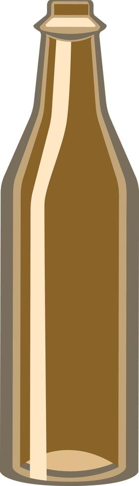 Vector single brown glass beer bottle, isolated on white background