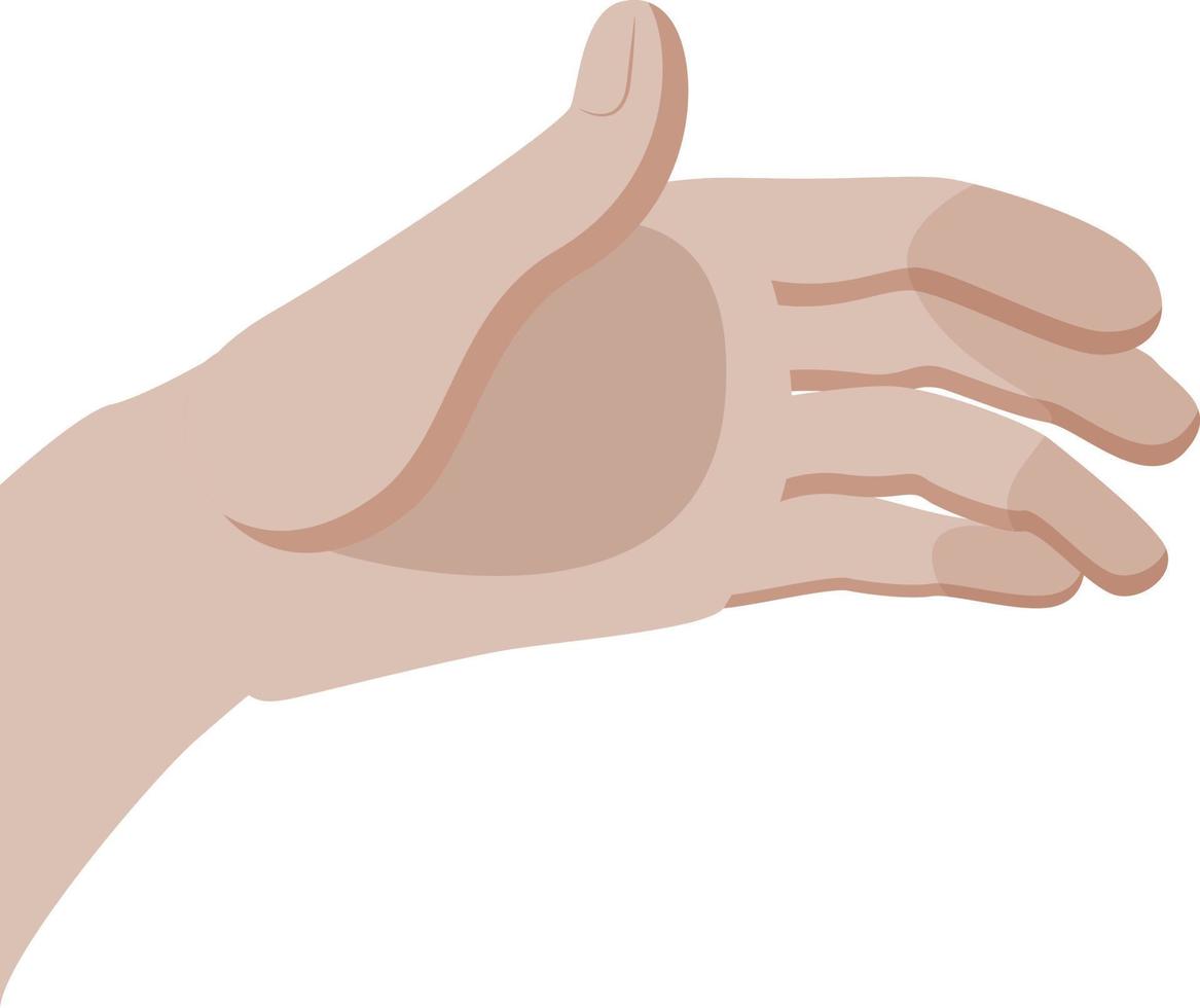 Empty hand showing gestures holding the smartphone, bottle, holding hands etc isolated on white background. vector