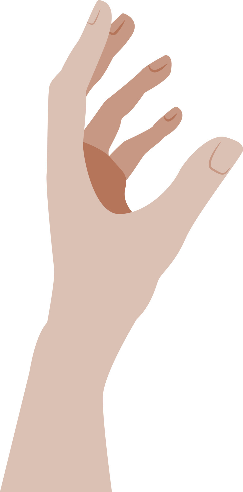 Vector empty hand reaching, holding, giving, catching a ball etc