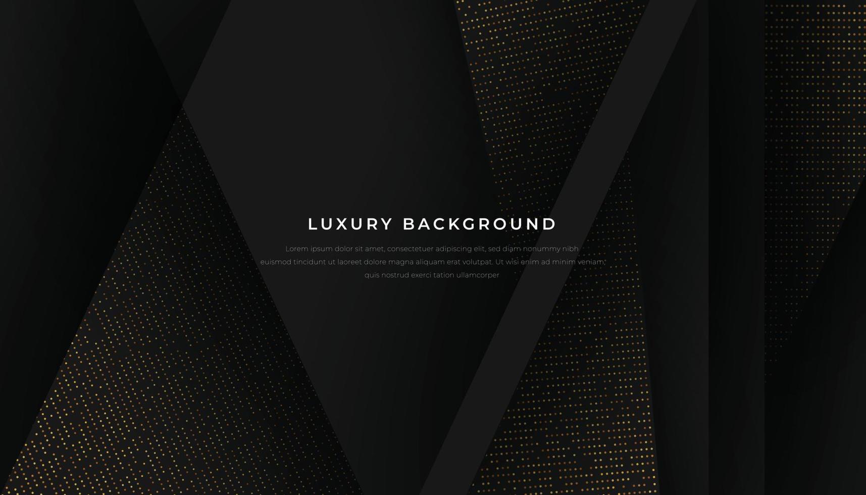 Dark Abstract Overlap Layers Background With Golden Glitters. Luxury and Elegant Geometric Shape Background vector