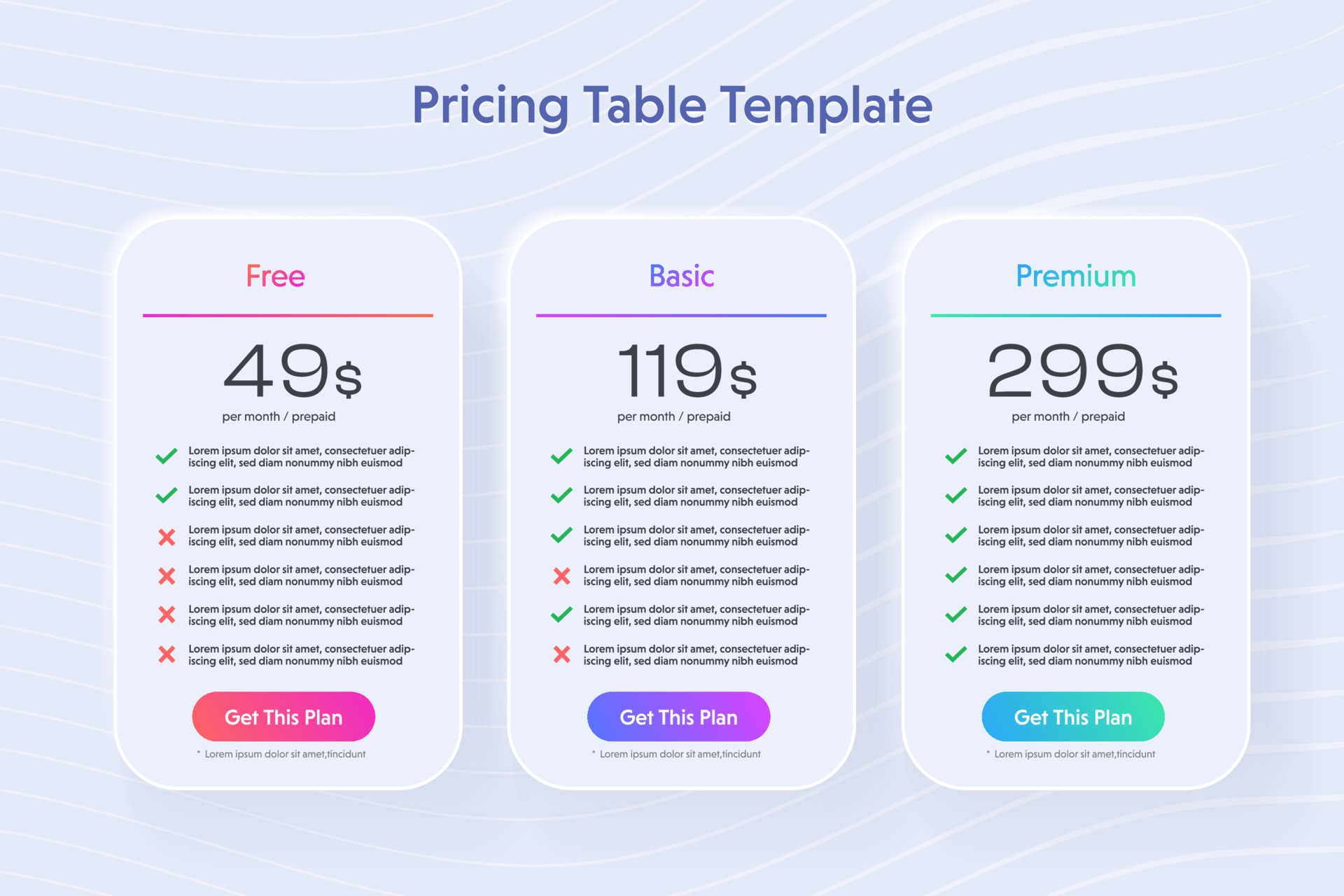 Template Design UX UI Price List Landing Page Website Product Package 