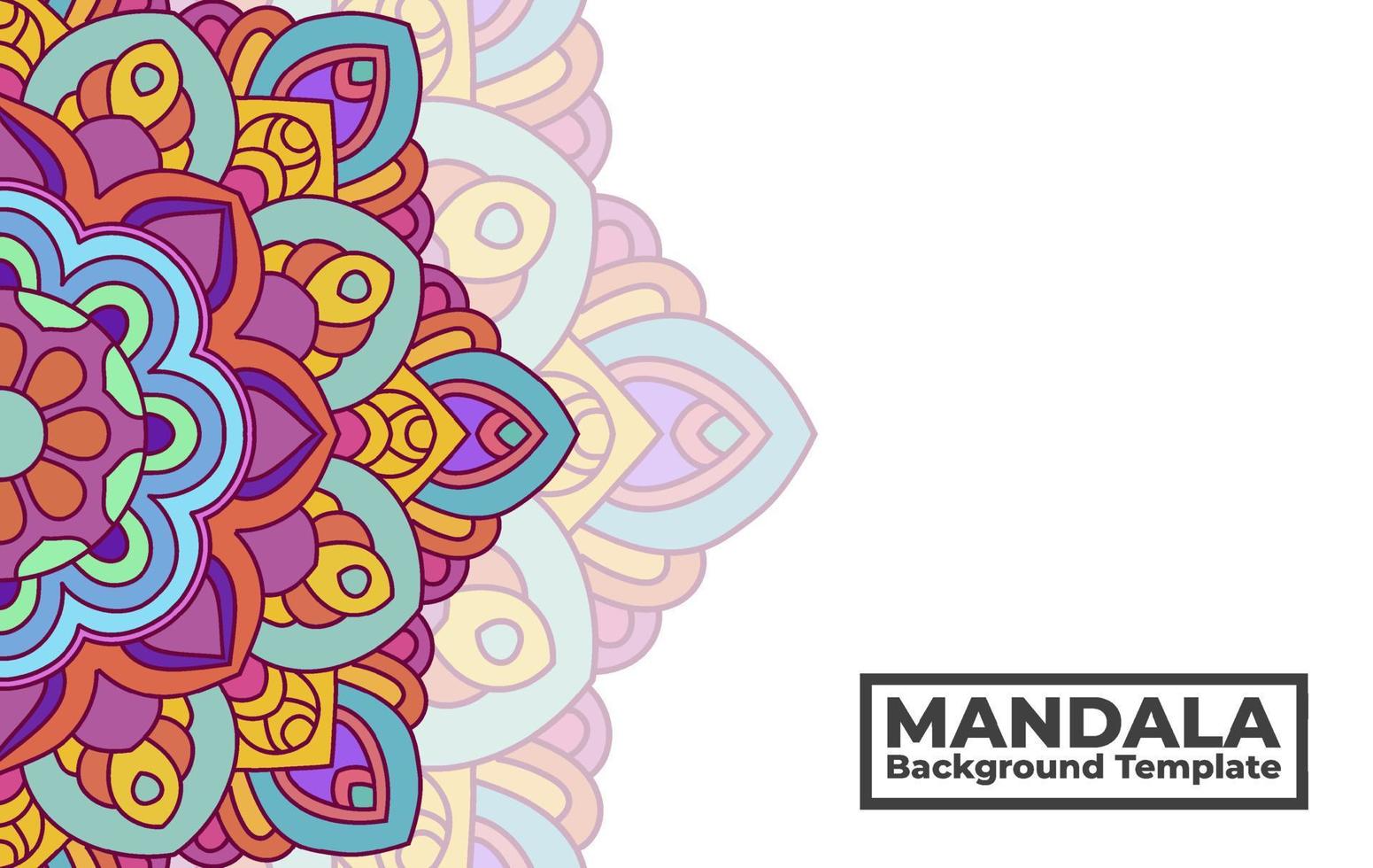 Vector background template with ornamental mandala pattern design, Decorative flower mandala banner with place for texts