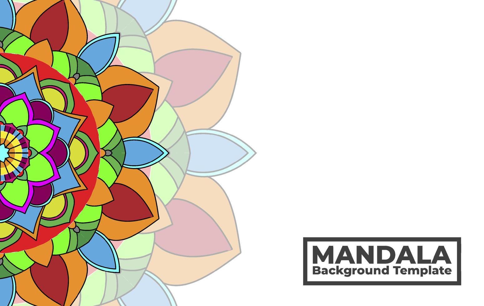 Vector background template with ornamental mandala pattern design, Decorative flower mandala banner with place for texts