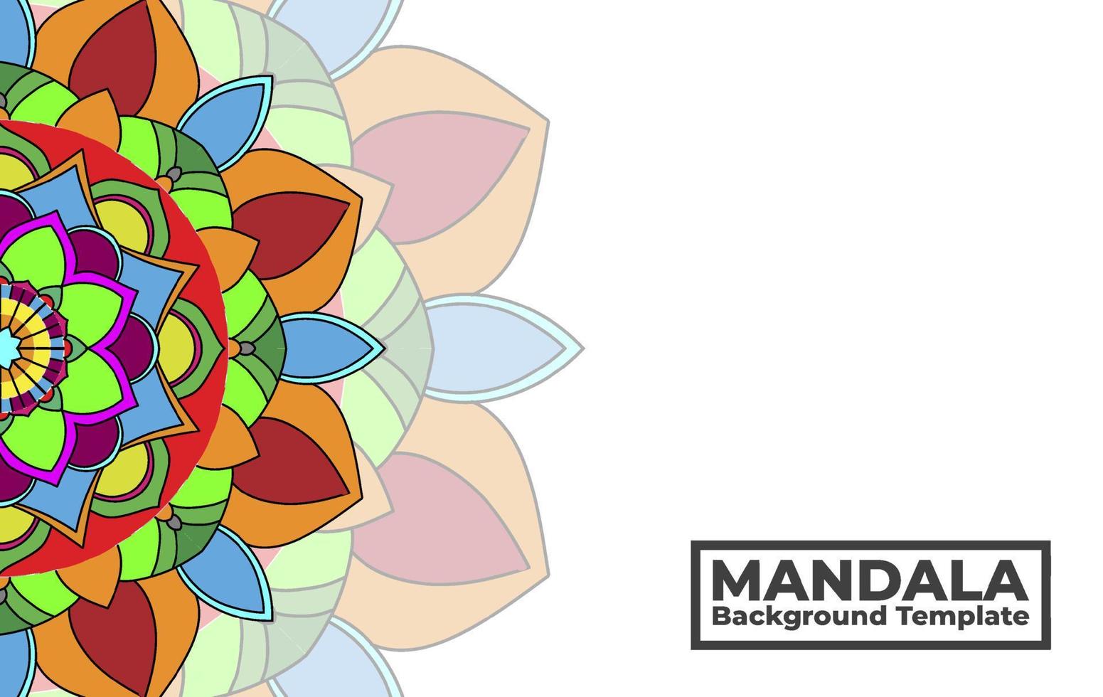 plantilla de fondo vectorial con diseño de patrón de mandala ornamental, banner de mandala de flores decorativas con lugar para textos vector