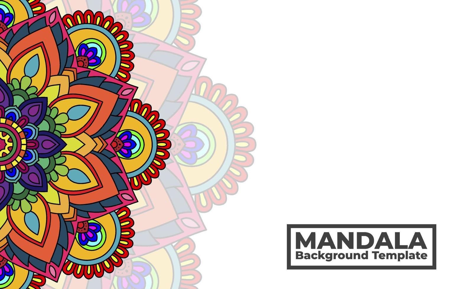Vector background template with ornamental mandala pattern design, Decorative flower mandala banner with place for texts
