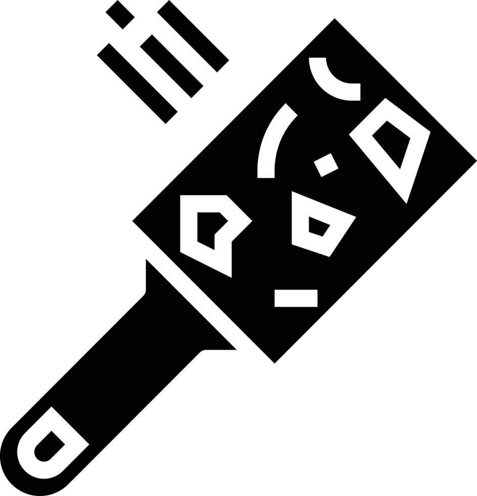 sticky roller cleaning - solid icon vector