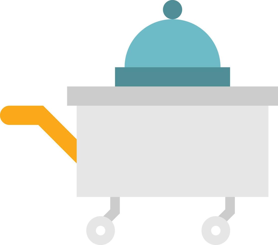 roomservice food hotel cart - flat icon vector