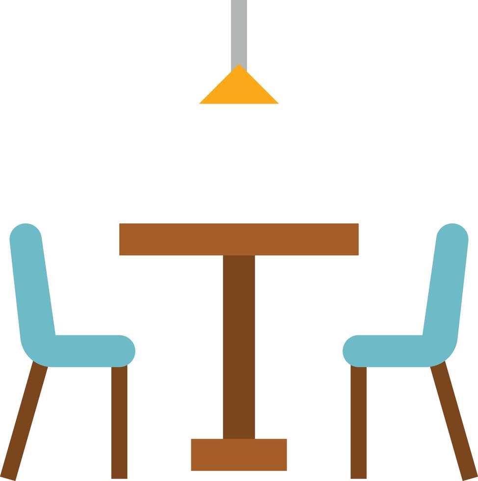 restaurant table chair light hotel - flat icon vector