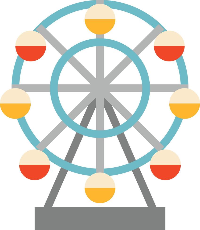 rueda de la fortuna circo carnaval - icono plano vector