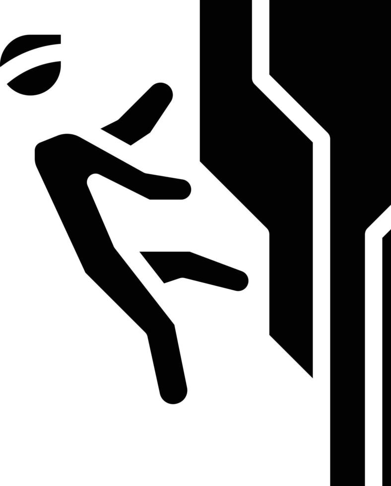 climbing human extreme cliff - solid icon vector