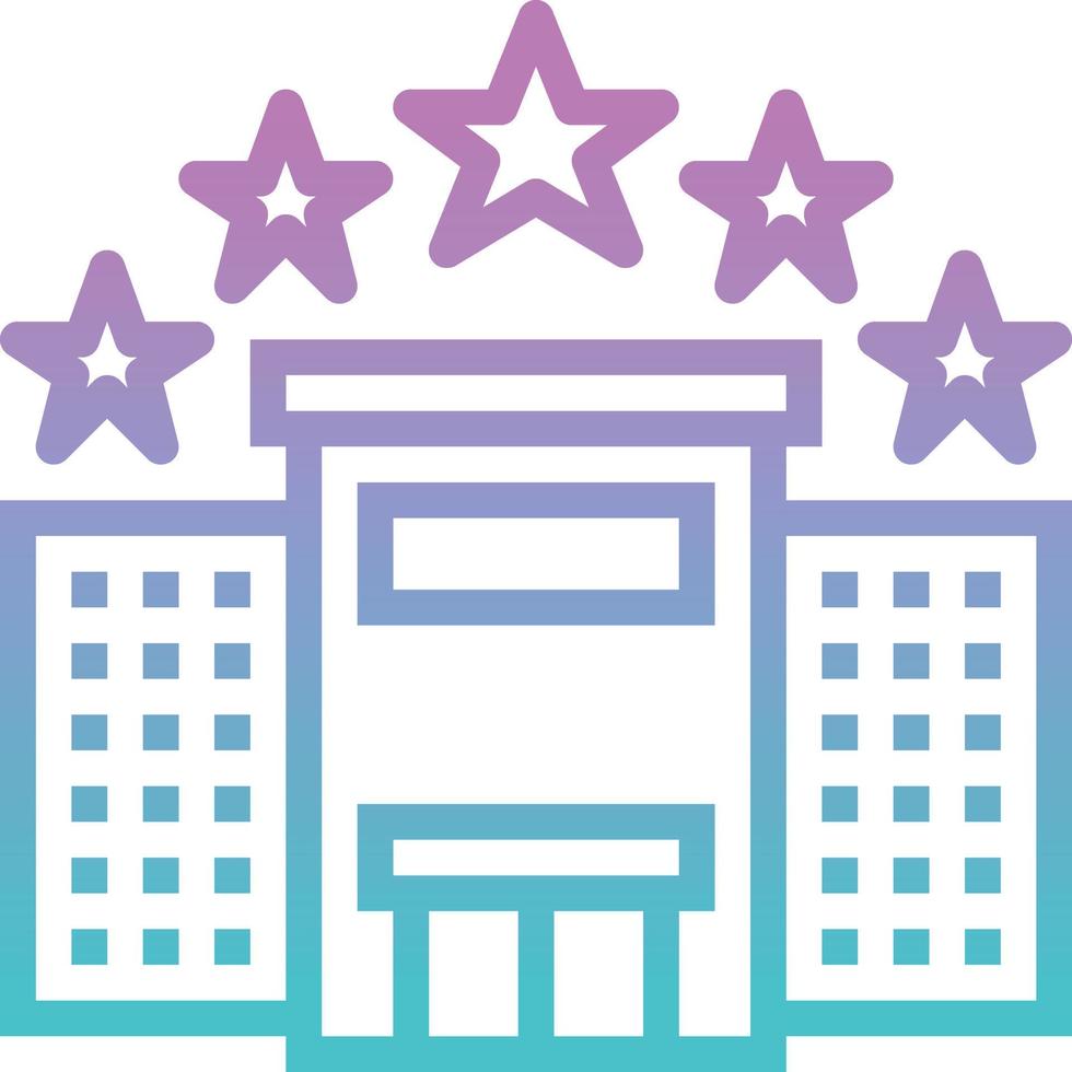 hotel building stars - gradient icon vector