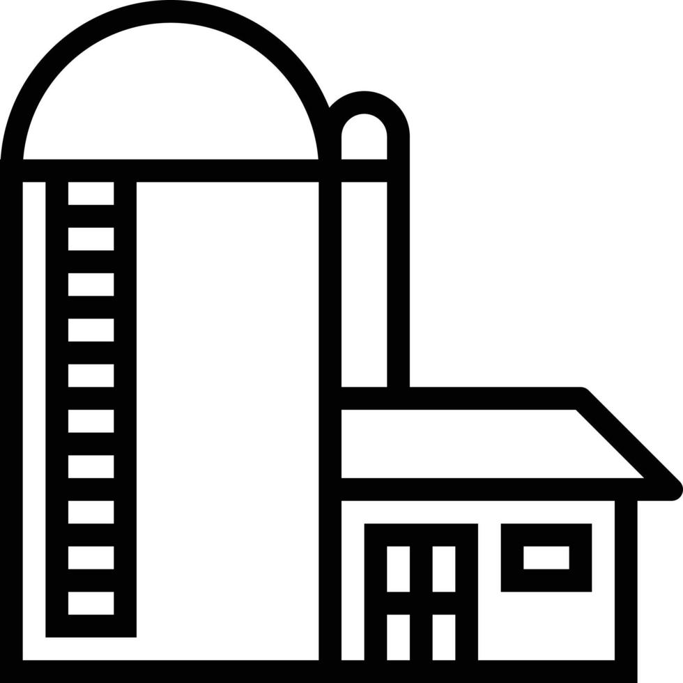 silo harvest farm - outline icon vector