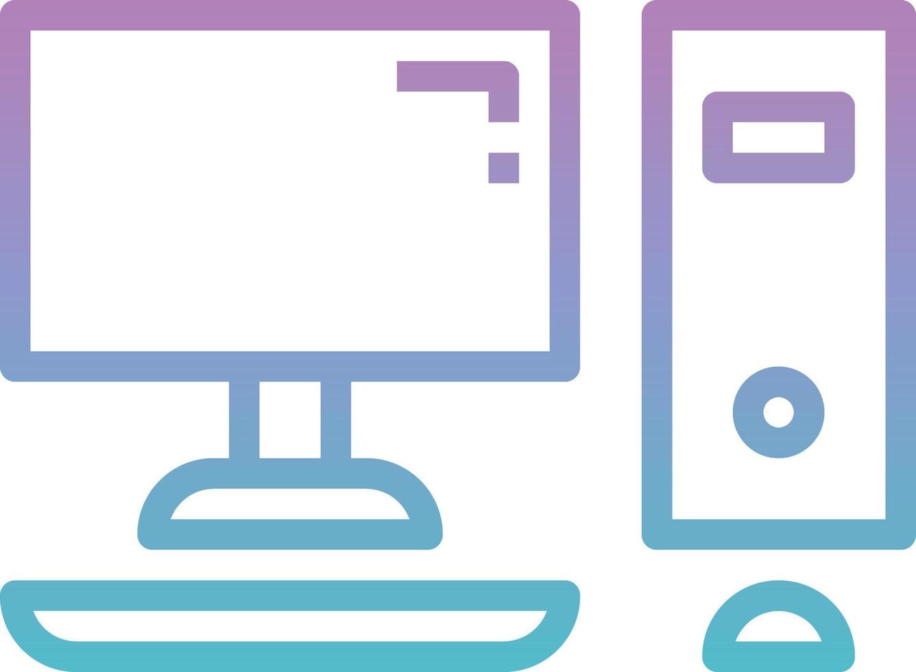 computer mouse keyboard monitor communication - gradient icon vector