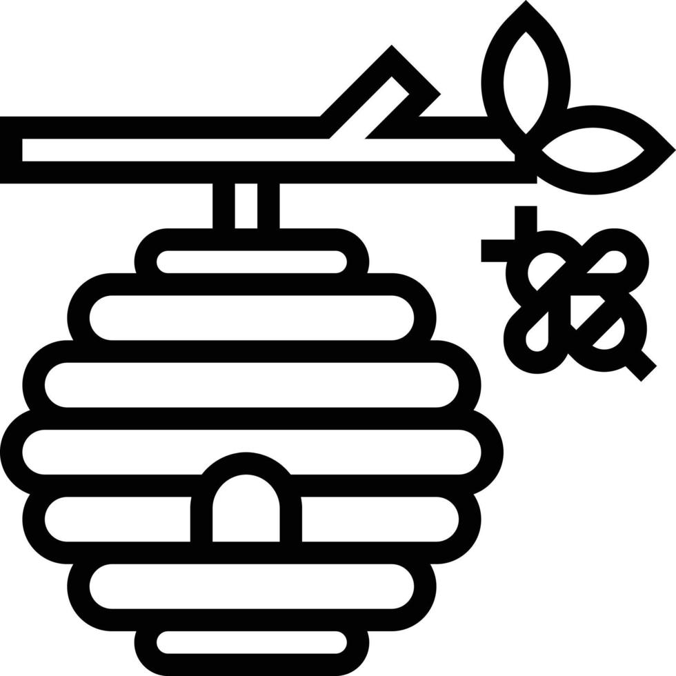 beehive honey bee farm - outline icon vector