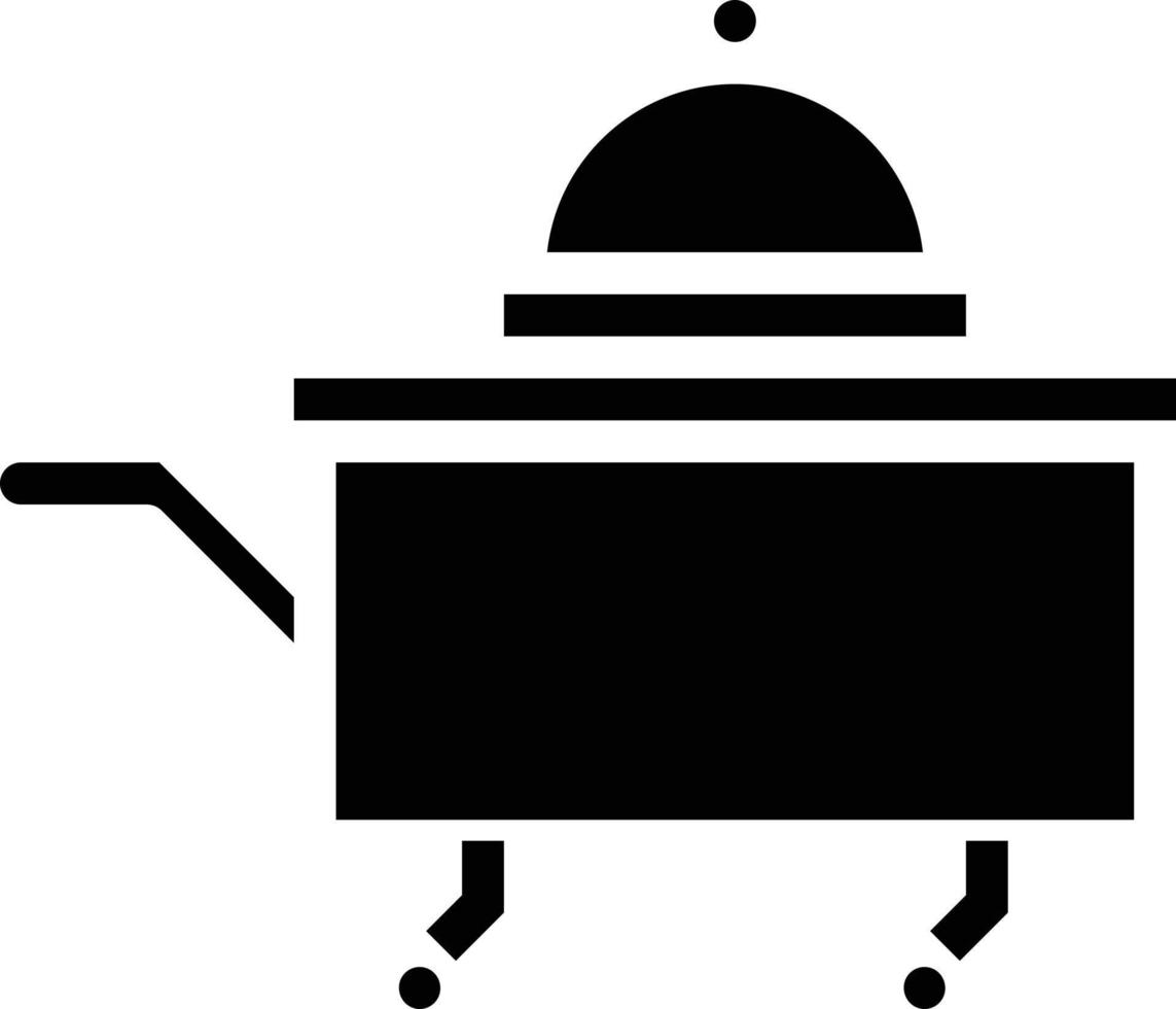 carrito de hotel de comida de servicio a la habitación - icono sólido vector