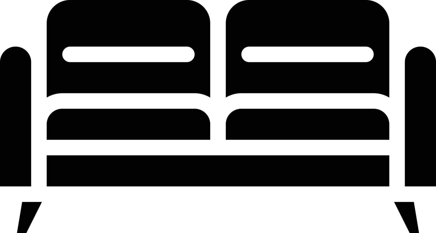 sofa double seat rest furniture - solid icon vector