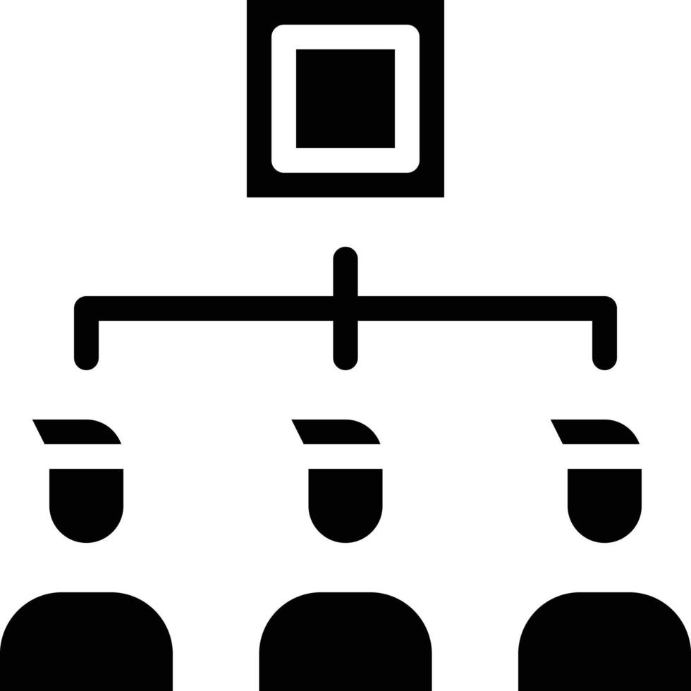 gestión distribución planificación trabajo en equipo organización - icono sólido vector