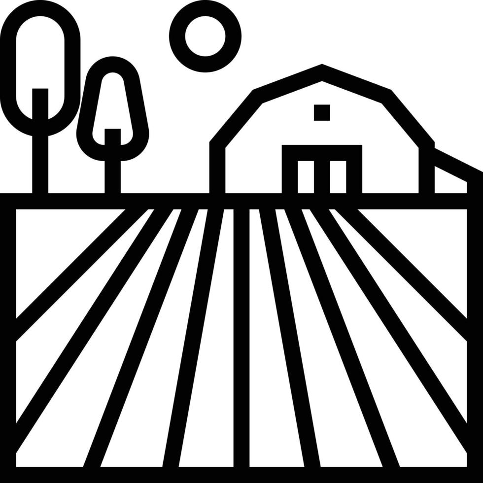 farm barn building - outline icon vector