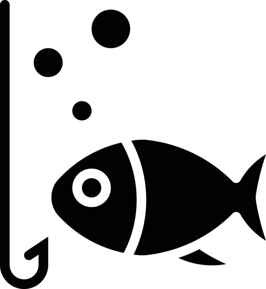 burbuja de pescado de cebo de agua de pesca - icono sólido vector