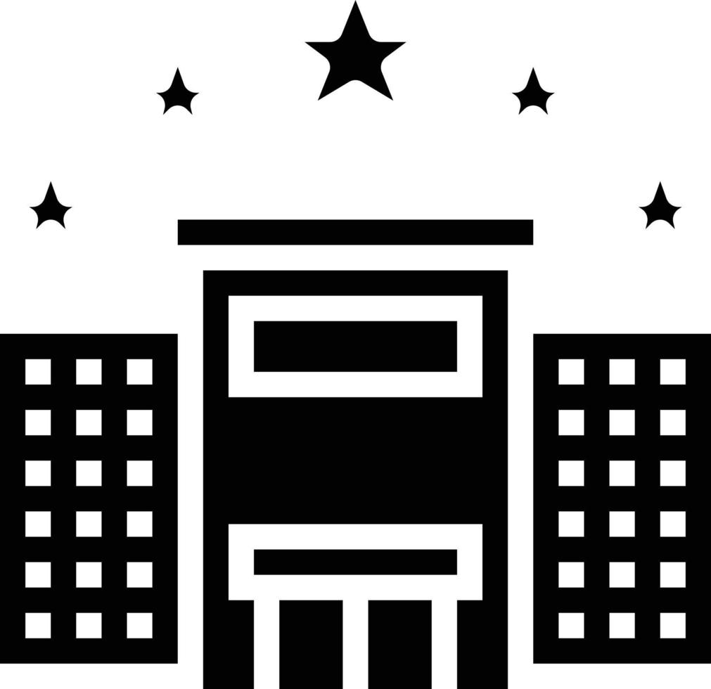 estrellas del edificio del hotel - icono sólido vector