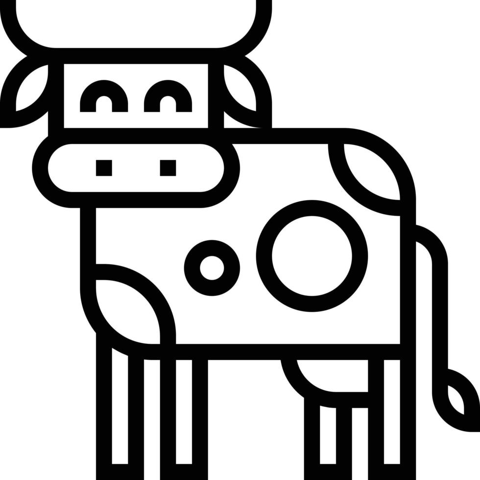 mamífero animal de vaca - icono de contorno vector