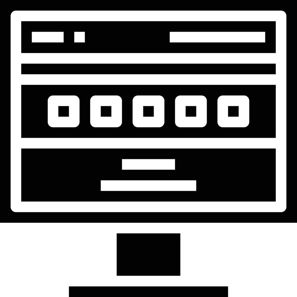 website computer moniter communication - solid icon vector